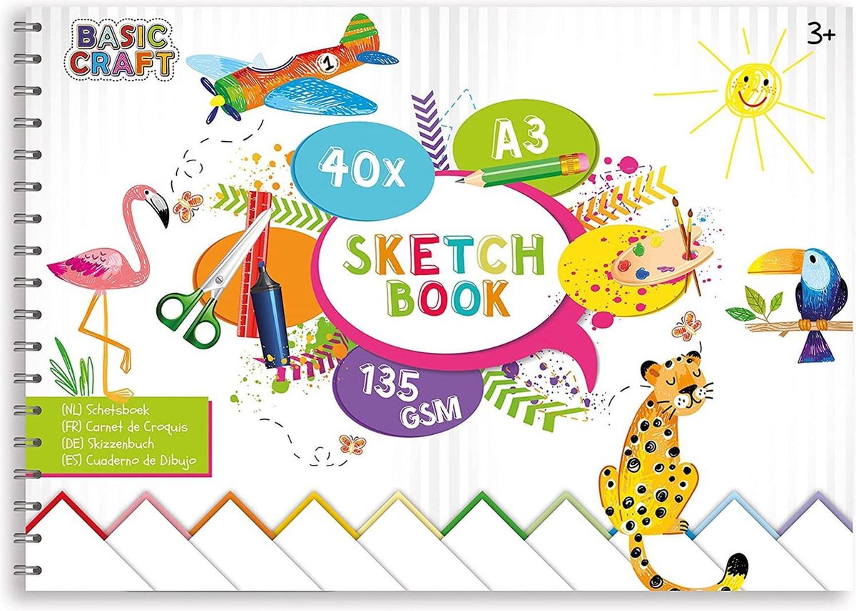 Craft Sensations A3 schetsboek met 40 dubbelzijdige vellen in liggend formaat | ideaal om te schilderen, tekenen, schetsen en geschikt voor scrapbooking | Milieuvriendelijk | hobbypapier | 145 g